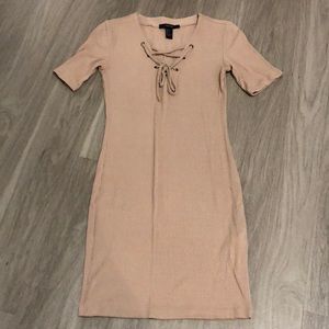 Mini lace up bodycon dress